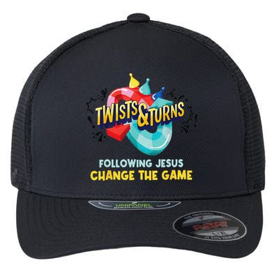 Twists And Turns VBS Follow Jesus Change The Games Flexfit Unipanel Trucker Cap