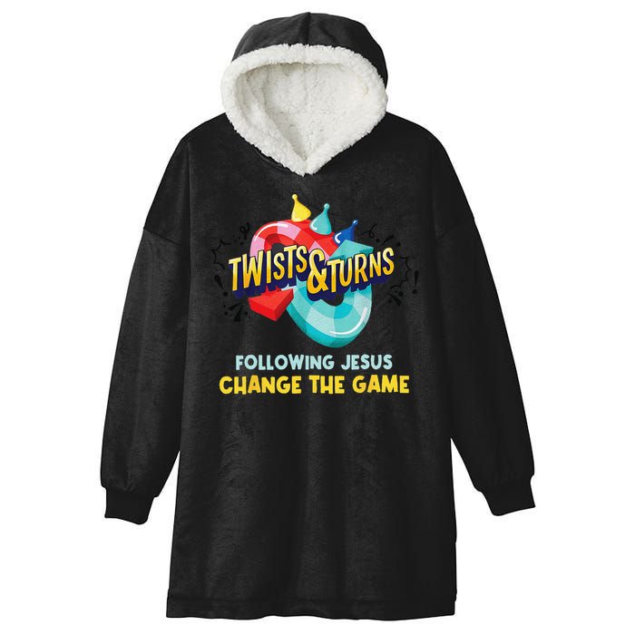 Twists And Turns VBS Follow Jesus Change The Games Hooded Wearable Blanket