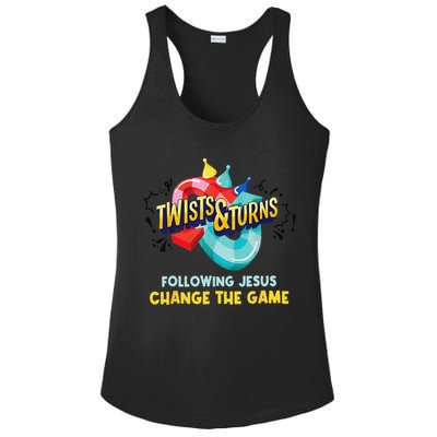 Twists And Turns VBS Follow Jesus Change The Games Ladies PosiCharge Competitor Racerback Tank