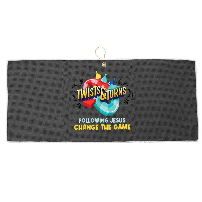 Twists And Turns VBS Follow Jesus Change The Games Large Microfiber Waffle Golf Towel