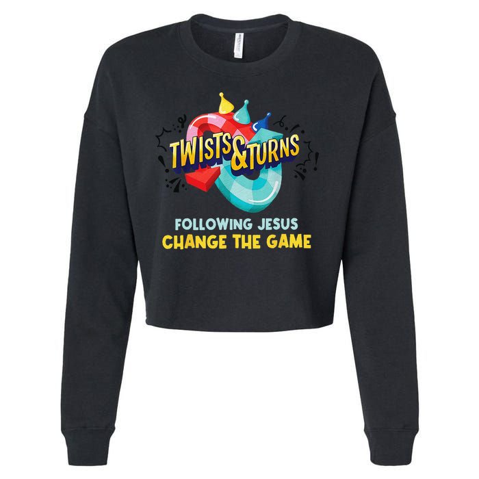 Twists And Turns VBS Follow Jesus Change The Games Cropped Pullover Crew