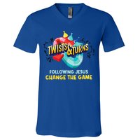 Twists And Turns VBS Follow Jesus Change The Games V-Neck T-Shirt