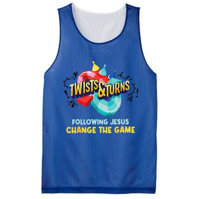 Twists And Turns VBS Follow Jesus Change The Games Mesh Reversible Basketball Jersey Tank