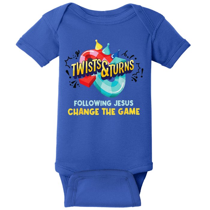 Twists And Turns VBS Follow Jesus Change The Games Baby Bodysuit