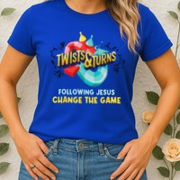 Twists And Turns VBS Follow Jesus Change The Games Womens T-Shirt