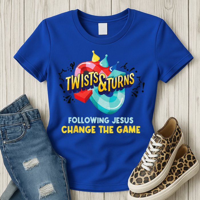 Twists And Turns VBS Follow Jesus Change The Games Womens T-Shirt