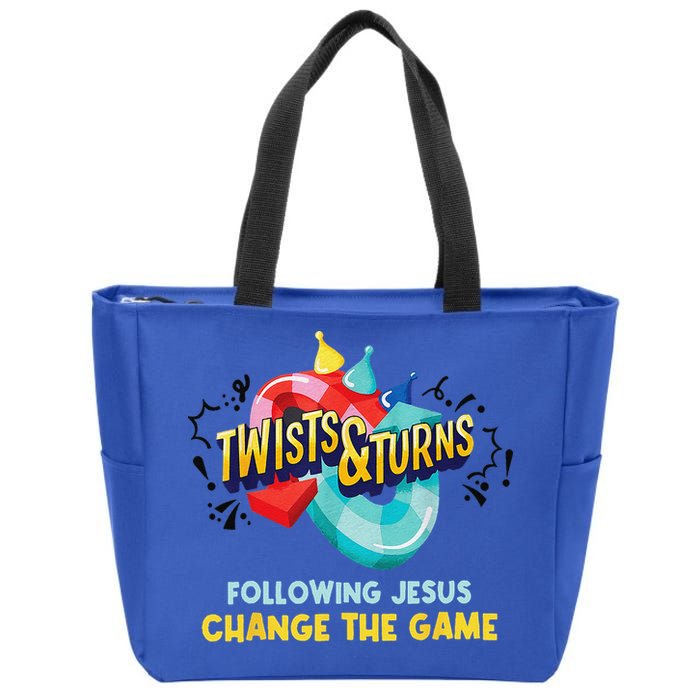 Twists And Turns VBS Follow Jesus Change The Games Zip Tote Bag
