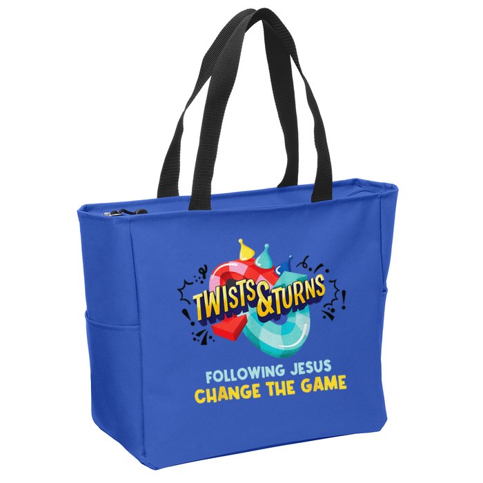 Twists And Turns VBS Follow Jesus Change The Games Zip Tote Bag