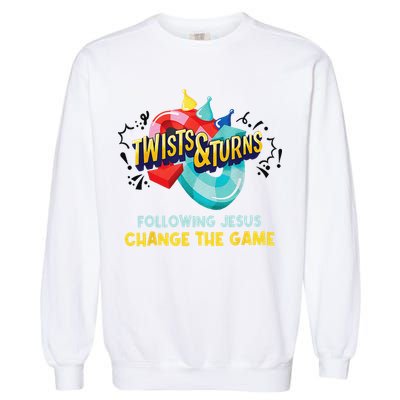 Twists And Turns VBS Follow Jesus Change The Games Garment-Dyed Sweatshirt