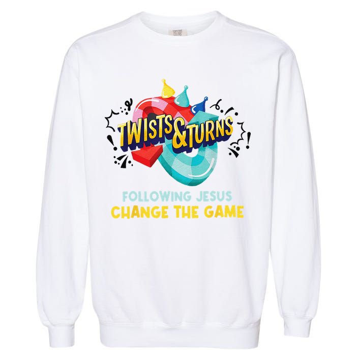 Twists And Turns VBS Follow Jesus Change The Games Garment-Dyed Sweatshirt