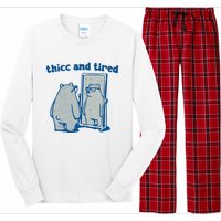 Thicc And Tired Bear Long Sleeve Pajama Set