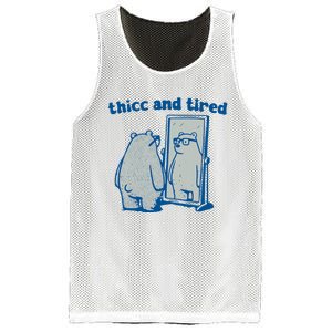 Thicc And Tired Bear Mesh Reversible Basketball Jersey Tank