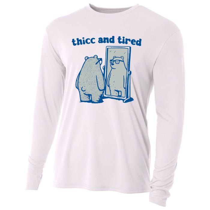 Thicc And Tired Bear Cooling Performance Long Sleeve Crew