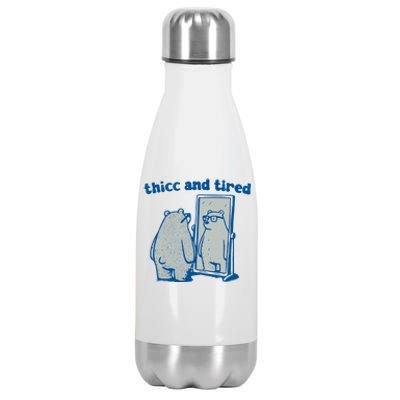 Thicc And Tired Bear Stainless Steel Insulated Water Bottle