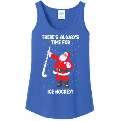 Theres Always Time For Ice Hockey Santa Ice Hockey Lover Funny Gift Ladies Essential Tank