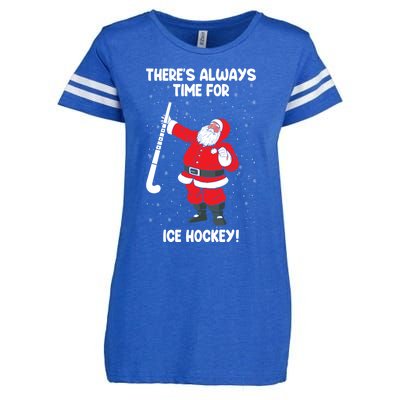 Theres Always Time For Ice Hockey Santa Ice Hockey Lover Funny Gift Enza Ladies Jersey Football T-Shirt