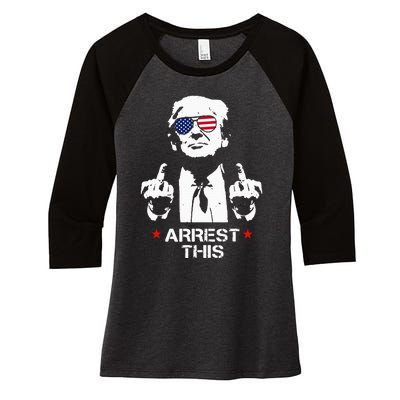 Trump Arrest This Women's Tri-Blend 3/4-Sleeve Raglan Shirt