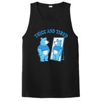 Thicc And Tired Bear Mirror Reflection Humor PosiCharge Competitor Tank