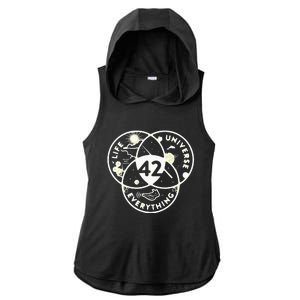 The Answer To Life The Universe And Everything 42 Ladies PosiCharge Tri-Blend Wicking Draft Hoodie Tank