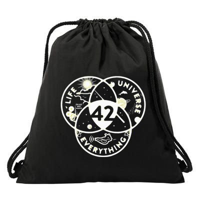 The Answer To Life The Universe And Everything 42 Drawstring Bag