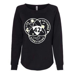 The Answer To Life The Universe And Everything 42 Womens California Wash Sweatshirt