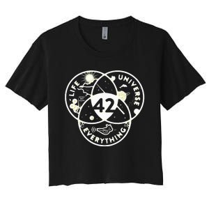 The Answer To Life The Universe And Everything 42 Women's Crop Top Tee