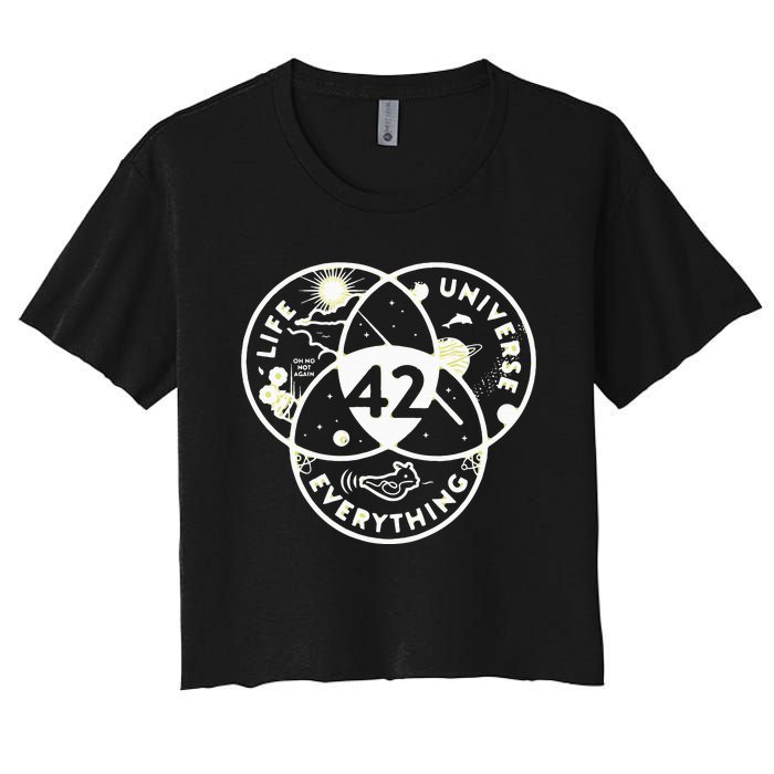 The Answer To Life The Universe And Everything 42 Women's Crop Top Tee