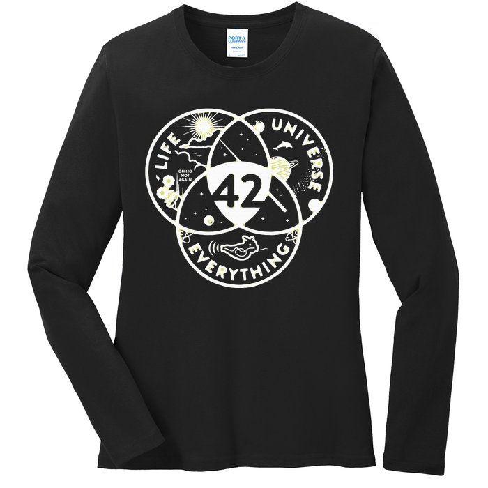 The Answer To Life The Universe And Everything 42 Ladies Long Sleeve Shirt