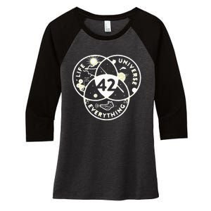 The Answer To Life The Universe And Everything 42 Women's Tri-Blend 3/4-Sleeve Raglan Shirt