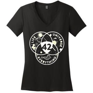 The Answer To Life The Universe And Everything 42 Women's V-Neck T-Shirt