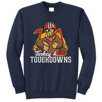 Turkey and Touchdowns Funny Thanksgiving Football Sweatshirt