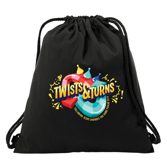 Twist And Turns Fowling Jesus Changes The Game Drawstring Bag
