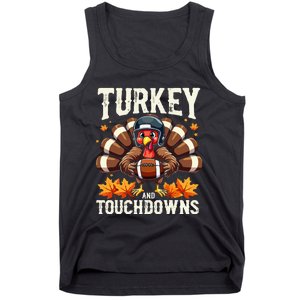 Turkey And Touchdowns Football Thanksgiving Tank Top