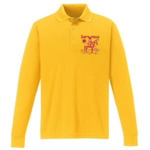 This AinT Texas  Cowgirl Performance Long Sleeve Polo