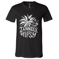 Tanned And Tipsy V-Neck T-Shirt