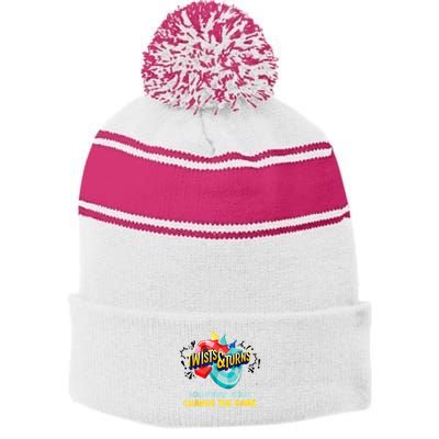 Twists And Turns VBS Follow Jesus Change The Games Stripe Pom Pom Beanie