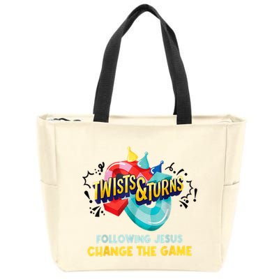 Twists And Turns VBS Follow Jesus Change The Games Zip Tote Bag
