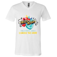 Twists And Turns VBS Follow Jesus Change The Games V-Neck T-Shirt