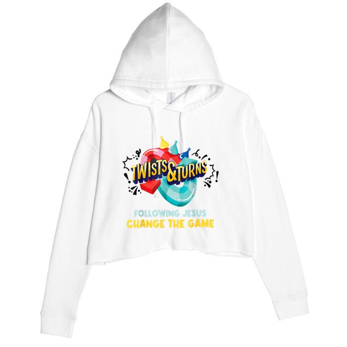 Twists And Turns VBS Follow Jesus Change The Games Crop Fleece Hoodie