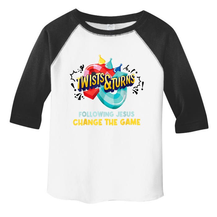 Twists And Turns VBS Follow Jesus Change The Games Toddler Fine Jersey T-Shirt