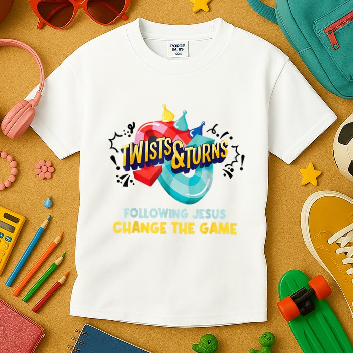 Twists And Turns VBS Follow Jesus Change The Games Kids T-Shirt