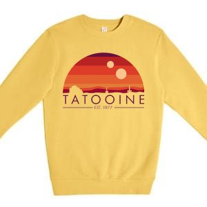 Tatooine Retro Sunset Logo EST 1977 Premium Crewneck Sweatshirt