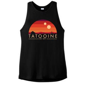 Tatooine Retro Sunset Logo EST 1977 Ladies PosiCharge Tri-Blend Wicking Tank