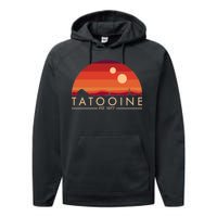 Tatooine Retro Sunset Logo EST 1977 Performance Fleece Hoodie