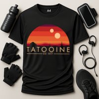 Tatooine Retro Sunset Logo EST 1977 Performance Shirt