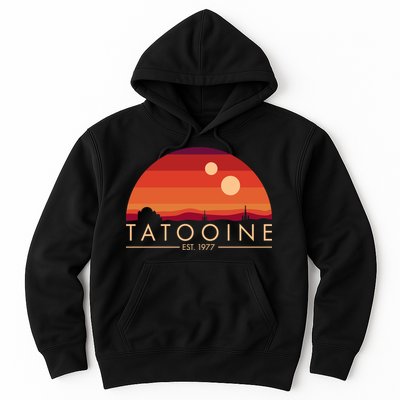 Tatooine Retro Sunset Logo EST 1977 Hoodie