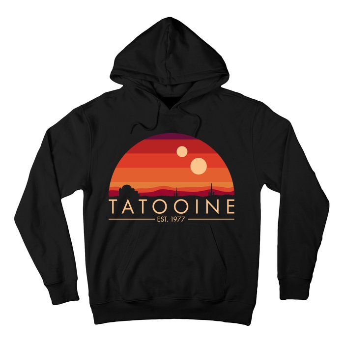 Tatooine Retro Sunset Logo EST 1977 Hoodie