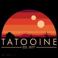 Tatooine Retro Sunset Logo EST 1977 T-Shirt
