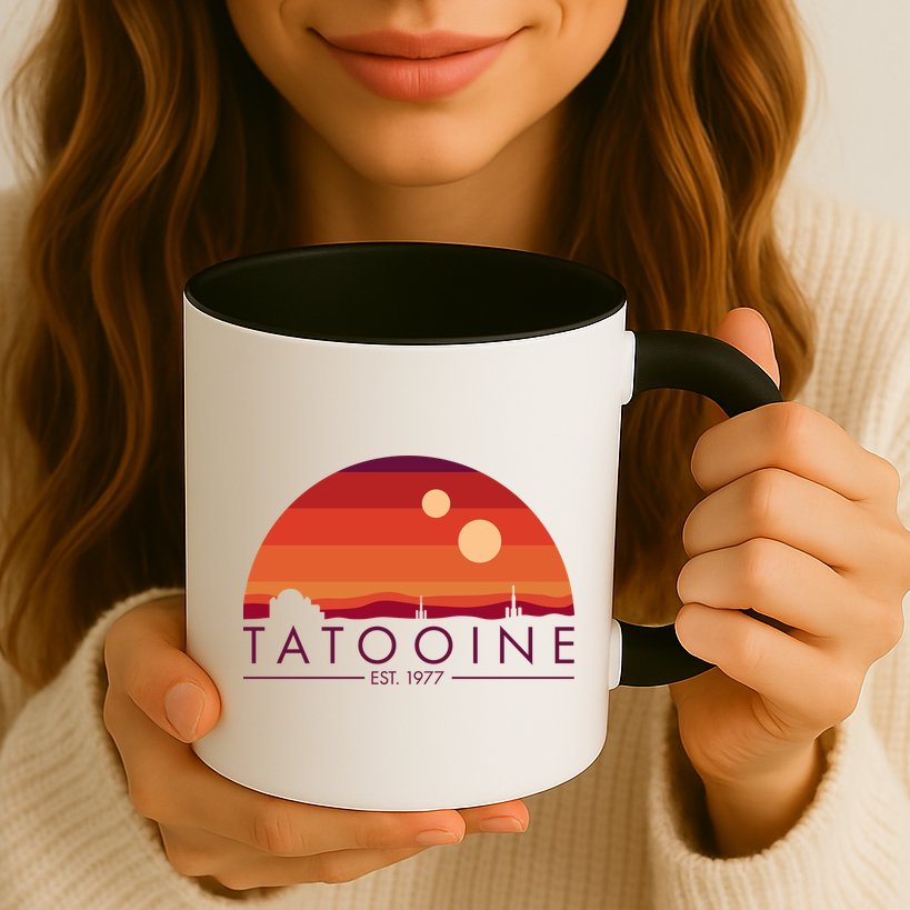 Tatooine Retro Sunset Logo EST 1977 Mug