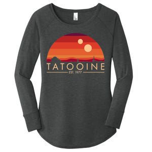 Tatooine Retro Sunset Logo EST 1977 Women's Perfect Tri Tunic Long Sleeve Shirt